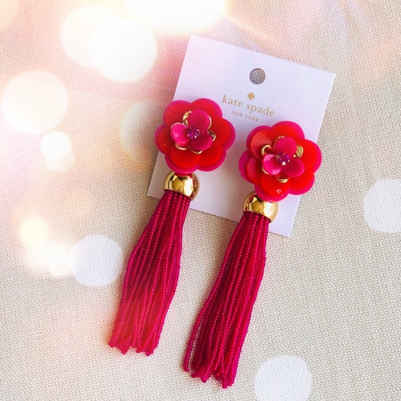 kate spade Jewelry - New kate spade Rosy Posy beaded tassel earring
